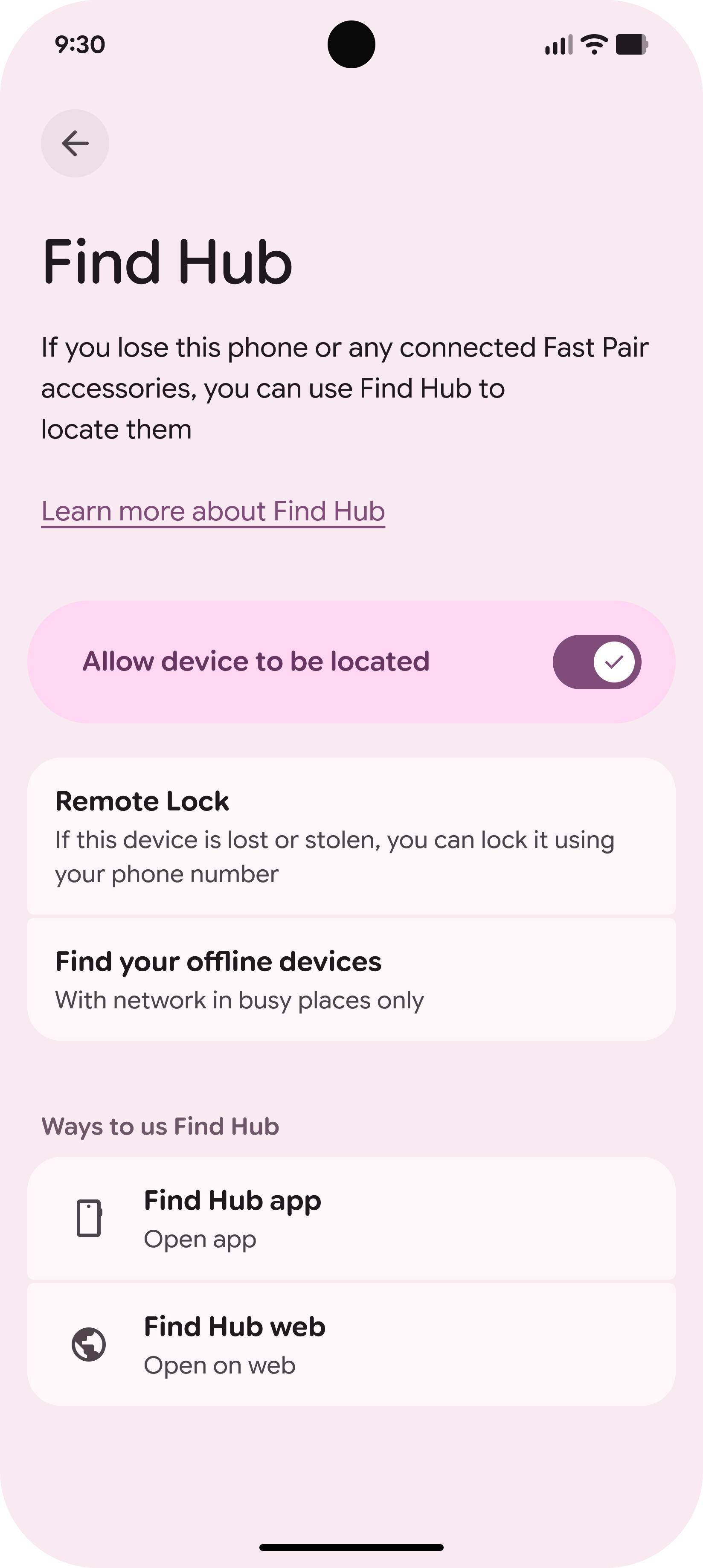  Find Hub Settings